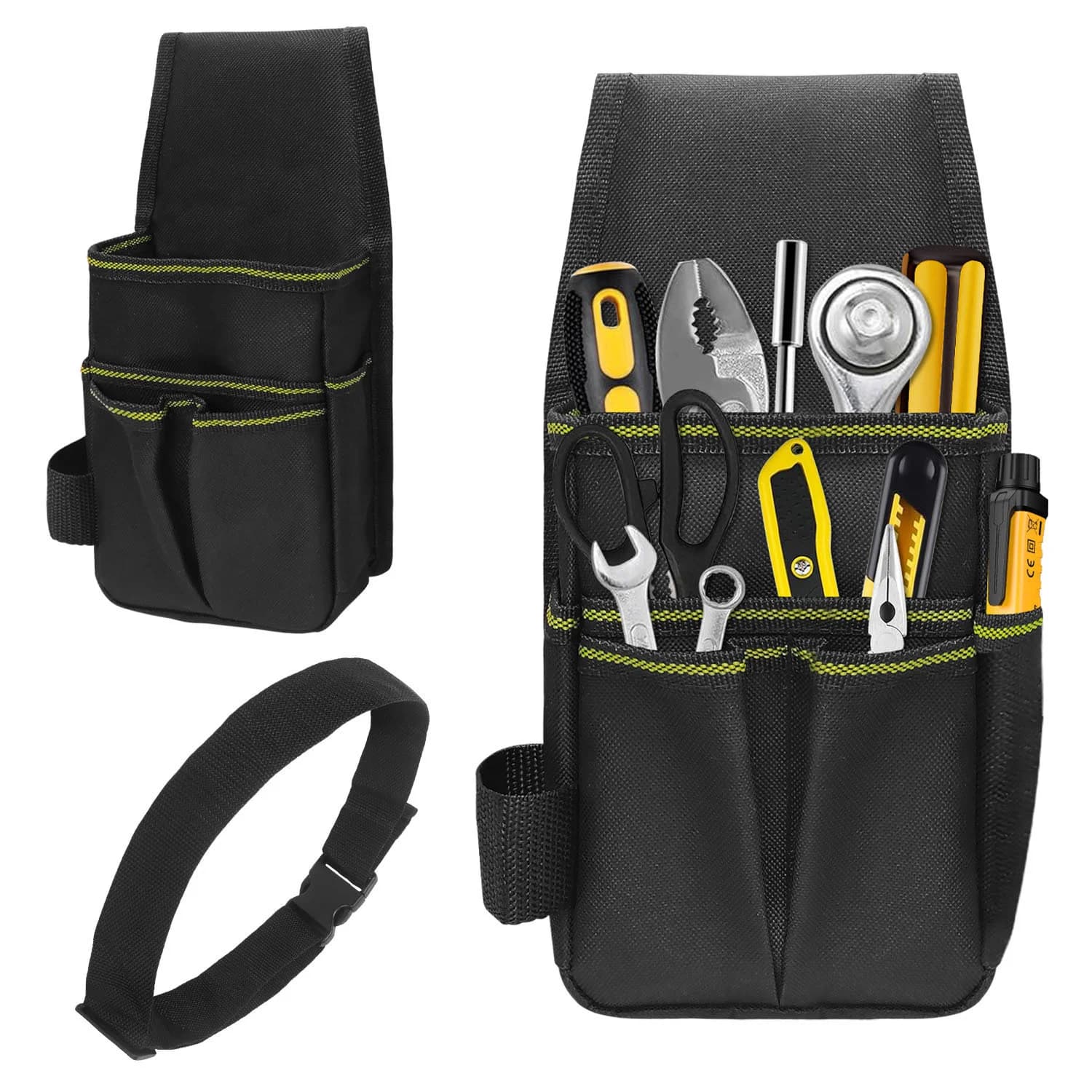 Tasca porta attrezzi, 6 tasche e 9 passanti per cacciavite, borsa porta attrezzi per carichi pesanti con cintura regolabile per elettricisti