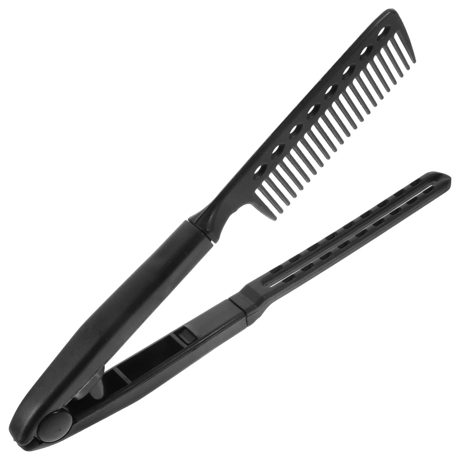 Foldable comb for Leasing Hair with Integrated Plate