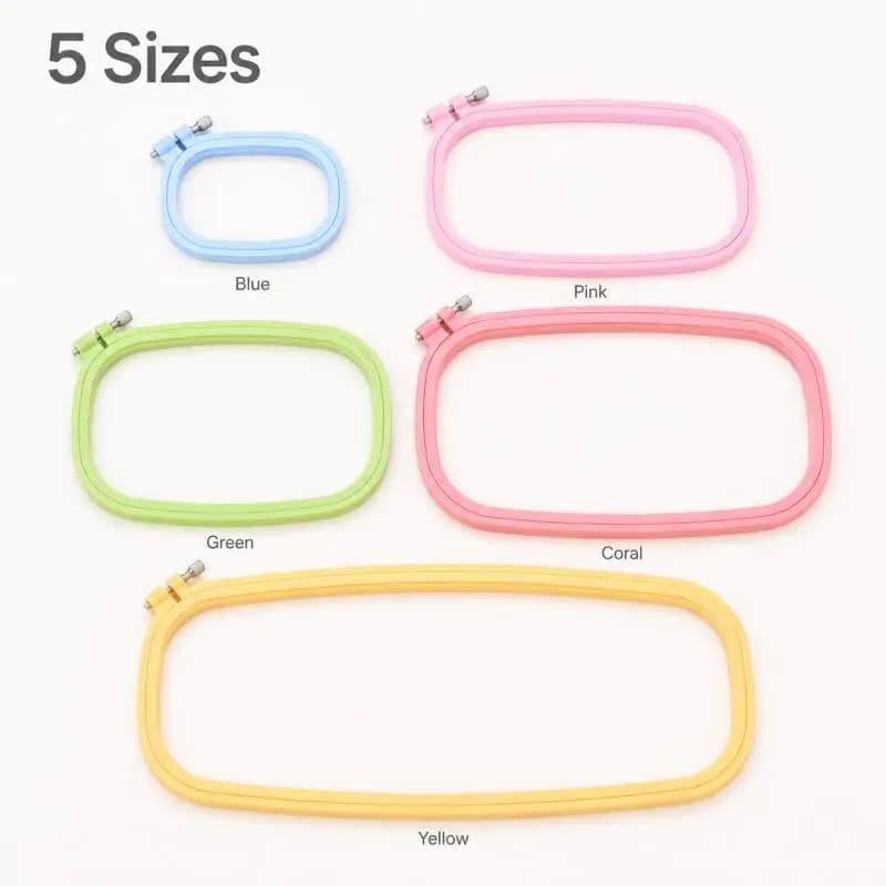 Square cross-stitch frame, plastic DIY embroidery hoops, home hand embroidery kit, sewing accessories