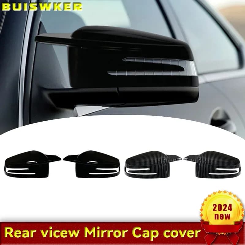 1 Pair Side Mirror Cap Covers Carbon fiber Sticking Car Accersasions For Mercedes Benz W176 W246 W204 W212 W221 C117 X204 X156
