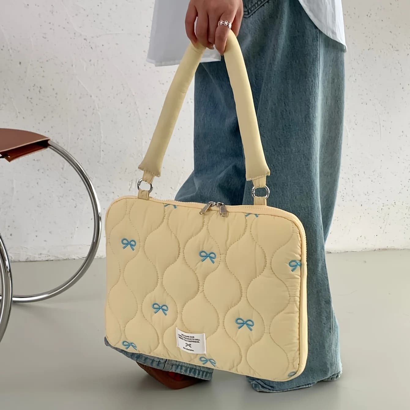 Travel Bag 13-16inch Portable Laptop Bags Bow with Handle Laptop Case Soft Material Cute Notebook Sleeve Travel