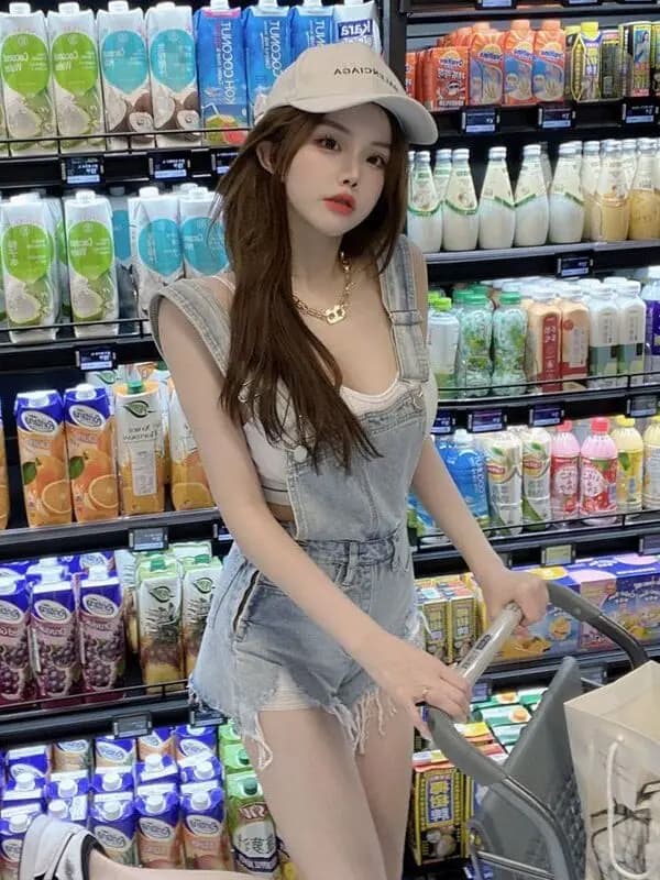 Slimming Denim Overalls Women's Summer Thin Large Size Fringed Hot Pants A-Line Shorts Trendy plus Size Jeans Female