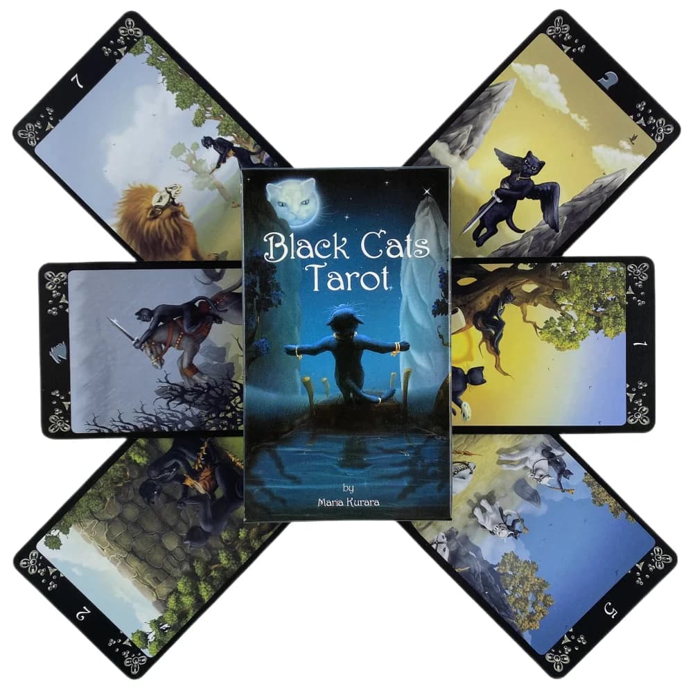 Mazzo di carte dei tarocchi dei gatti neri PRISMA VISIONS TAROT Gioco di carte 78 carte