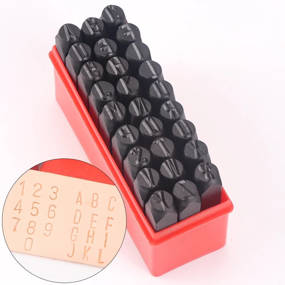 QJH Number Stamp (0-9) Letter Stamp Set (A-Z) Punch Perfect for Imprinting Metal Stamping Kit, Plastic, Wood, Leather 2-12.5MM
