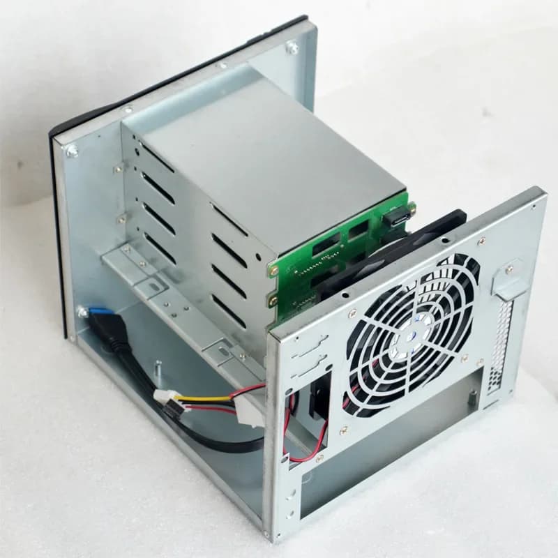 Data Storage Unit, 4 Bay NAS Server Housing, Hot Swap Hard Disk Slots, Mini ITX Chassis With Aluminum Faceplate