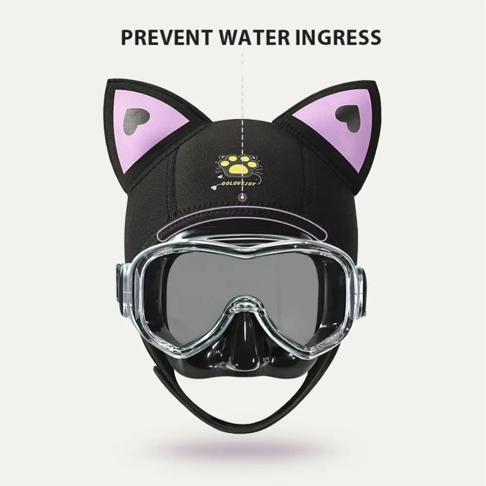 Nuovo 3MM orecchie di gatto cappuccio da immersione impermeabile con cinghie per il mento muta cappuccio cappuccio protezione solare in Neoprene nuoto cuffie da Snorkeling