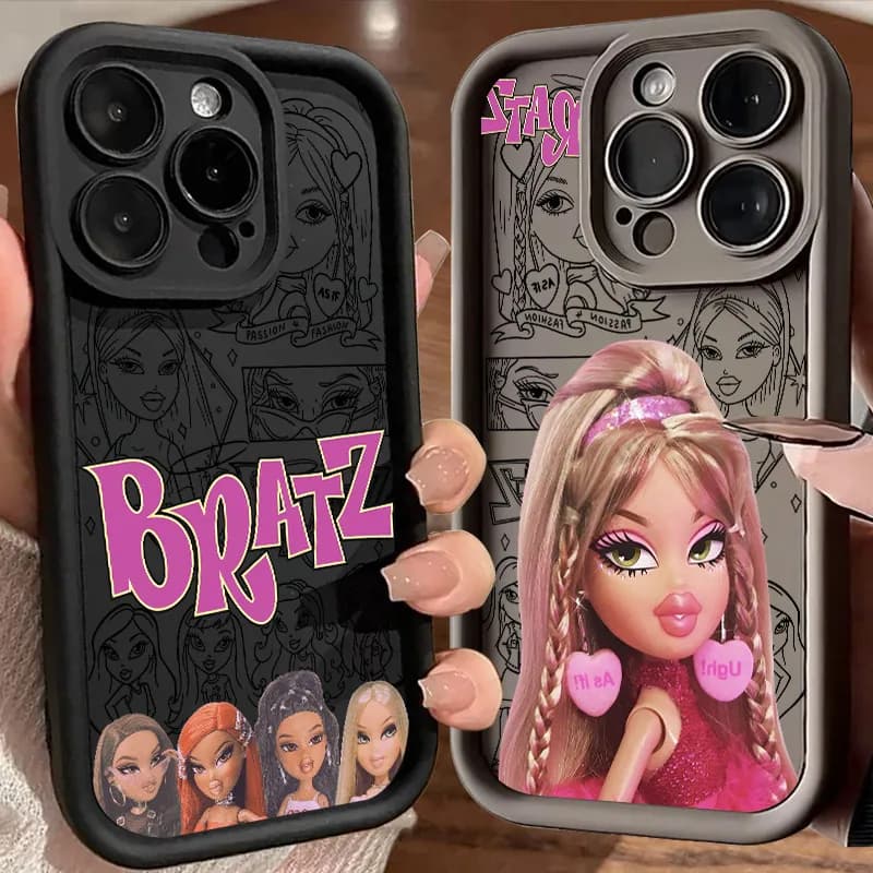 Custodia per iPhone 17E 11 12 13 14 15 16 17 Pro Max Fundas 17 Air Plus 16e 13 Mini in Silicone Cover Posteriore Fashion Bratz Squad