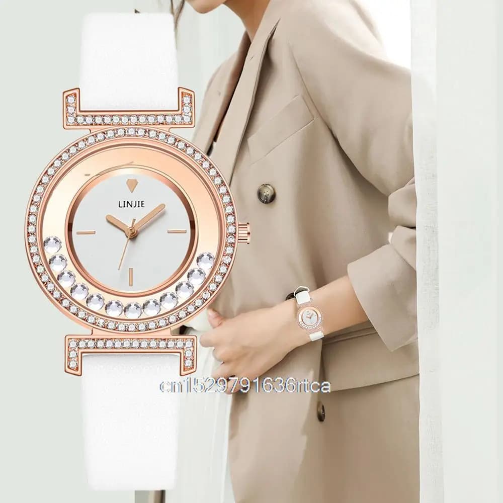 Women's Watch Minimalist 2024 New Simple Diamond dial Design Women's Leather Wrist Watch Women's Casual Gift Watch