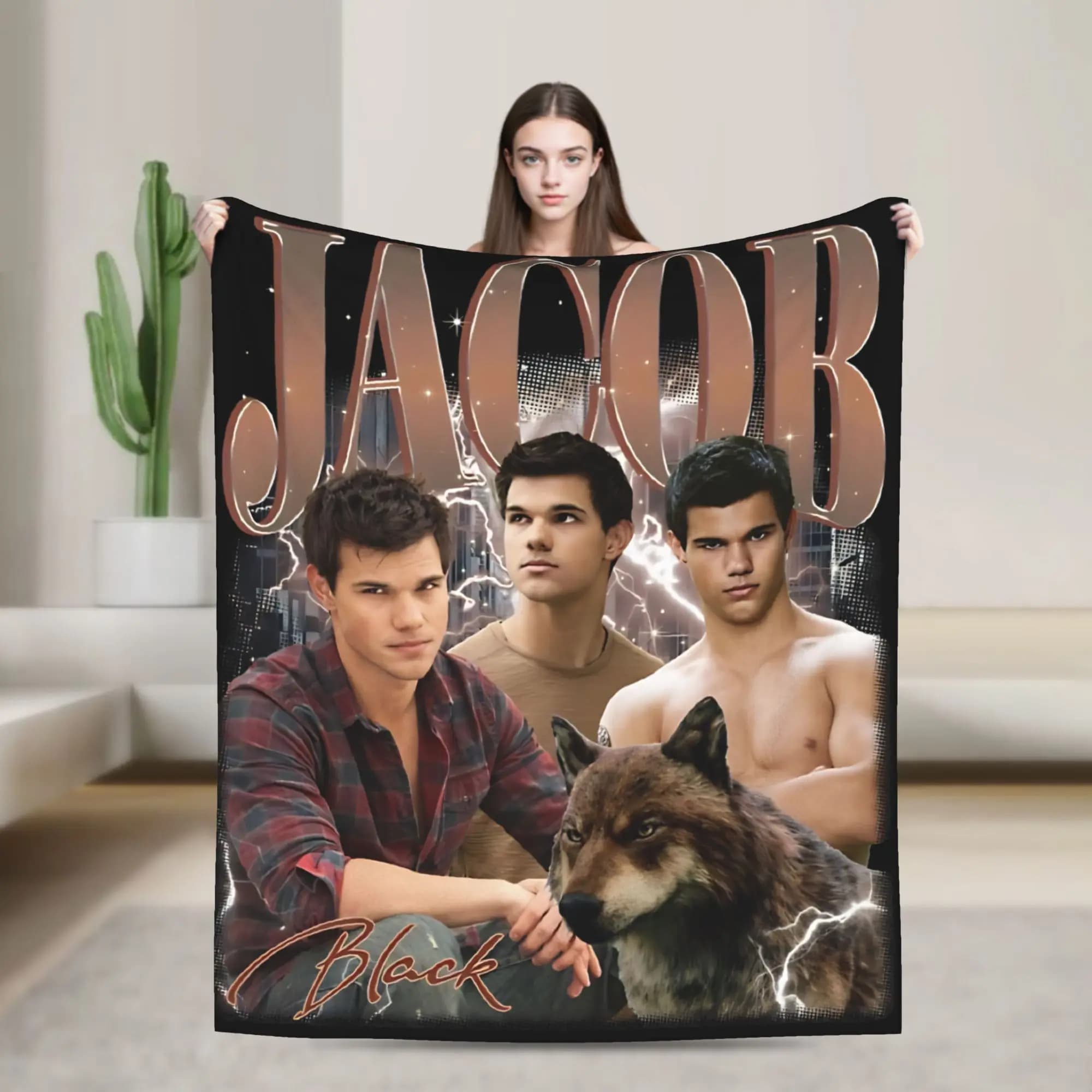 Coperte Twilight Jacob Black, coperte invernali super morbide per bambini e adulti, per sedia, divano, letto, copriletto in flanella