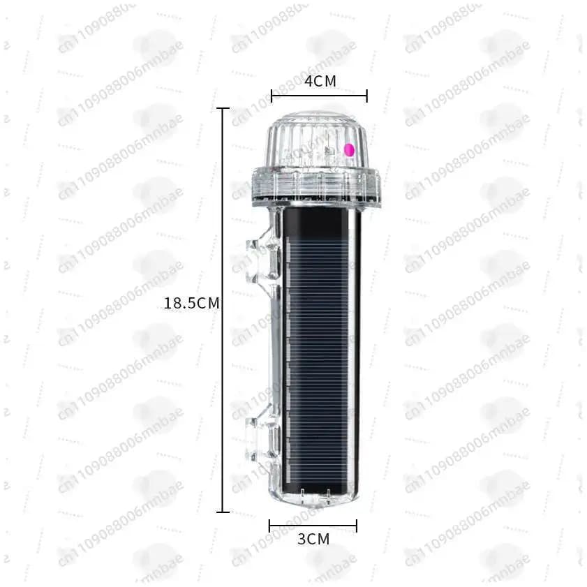 Luce di segnalazione solare per reti da pesca, luce di segnalazione marina, faro di navigazione, boa da pesca, luce di avvertimento notturna a LED impermeabile con flash, 6000m
