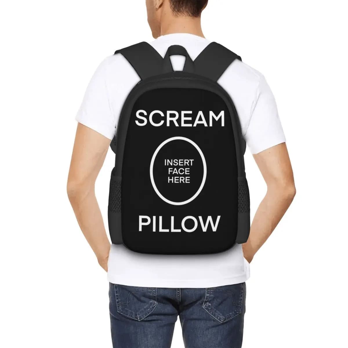 SCREAM PILLOW Zaino per studenti Borsa da scuola Zaino da viaggio per escursioni per uomo e donna Borse a tracolla alla moda