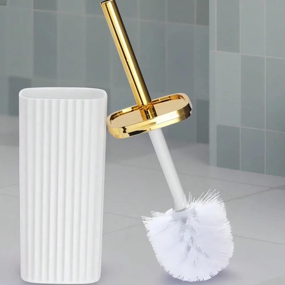 Set Professionale di Spazzole per WC con Manico Regolabile in Altezza, Spazzola Resistente alla Corrosione per Angoli e Fessure, Supporto Compatto a 360° ° Rotante
