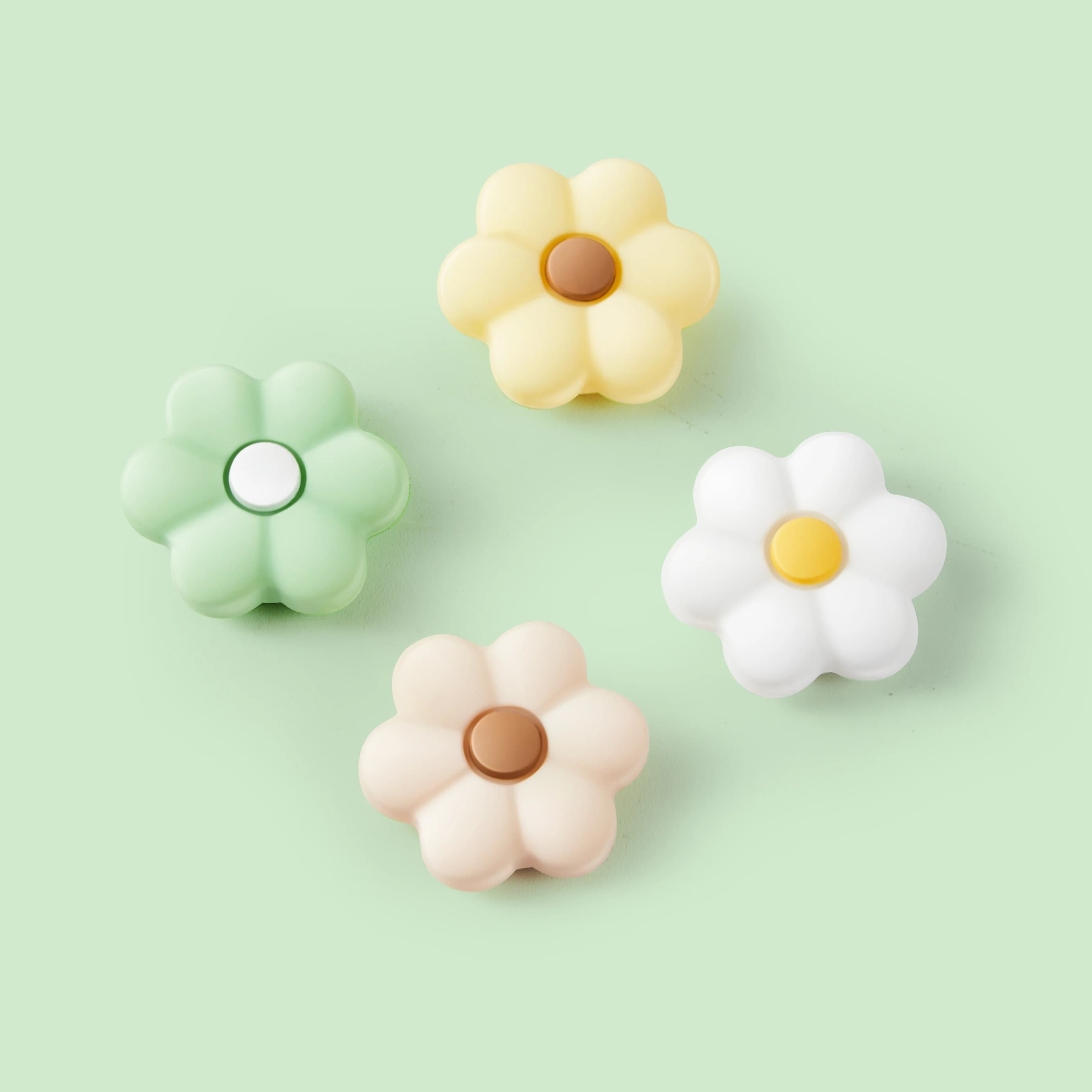 4 pezzi Manopole per pollice Cappucci per joystick Fiore margherita Copertine in silicone morbido e accogliente Pulsante per Nintendo Switch Oled Switch Lite Controller