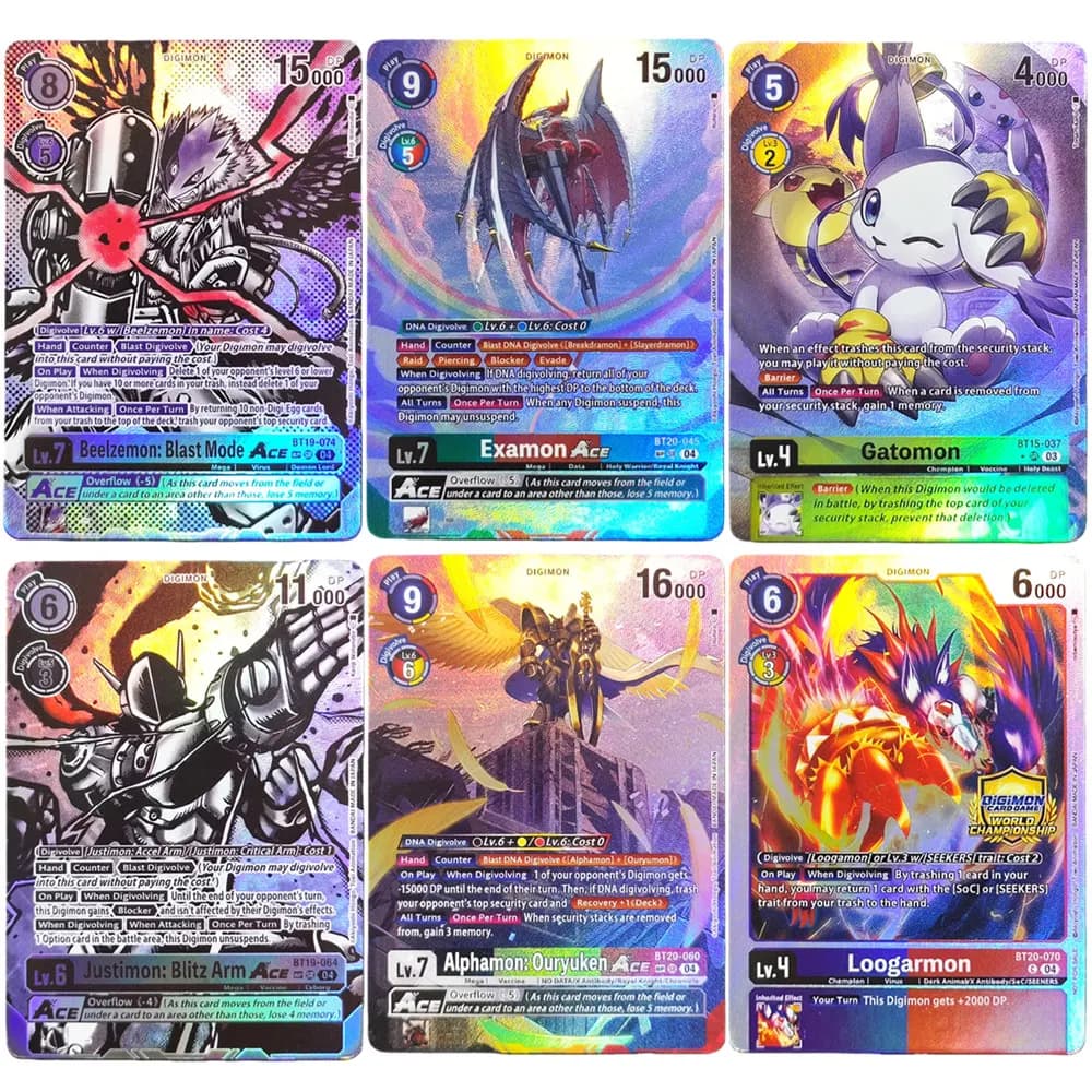 Carte Digimon Proxy: Examon, Loogarmon, Omnimon, Beelzemon, Blast Mode, Justimon, Blitz Arm, ACE, SP, SR, Parallel - Carte da Collezione TCG