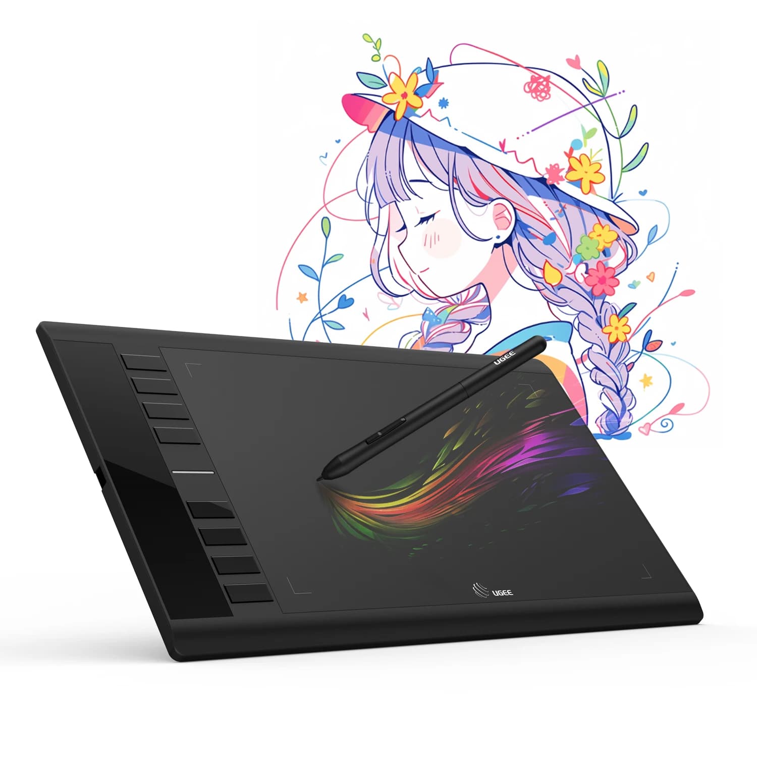 UGEE M708 10 x6 pollici tavoletta grafica tavoletta grafica digitale con stilo passivo 8192 senza batteria funziona su Android Windows Mac