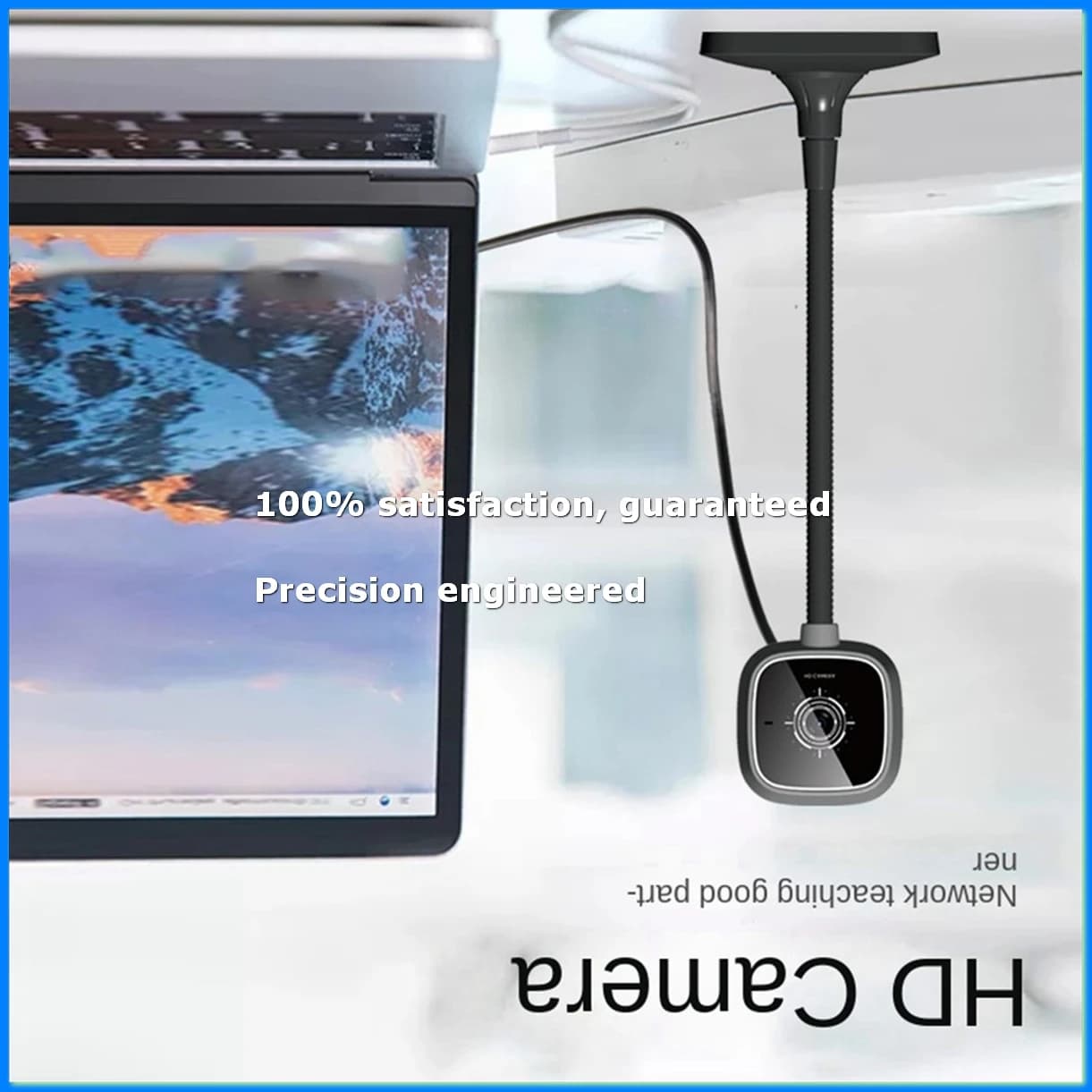 Webcam HD con Microfono Integrato, Connessione USB, per PC, Computer, Laptop, Desktop, Plug and Play, Telecamera per Uso Domestico - A73M