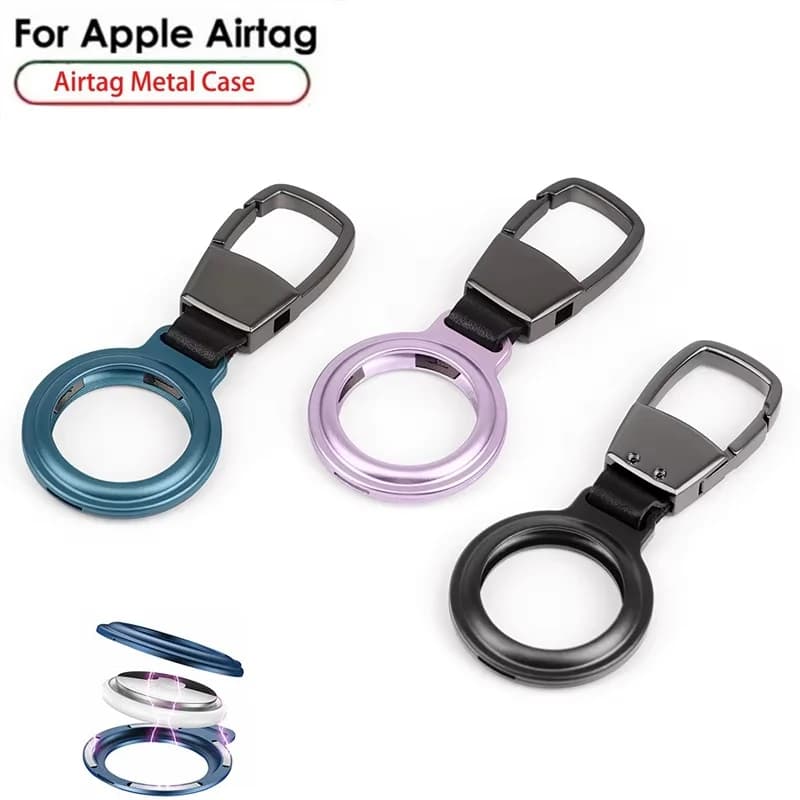 Aluminum Shockproof Shell For AirTag Metal Magnetic Holder Car Pet Key Tracker Locator Case For Car Bag Wallet Keys Accessories