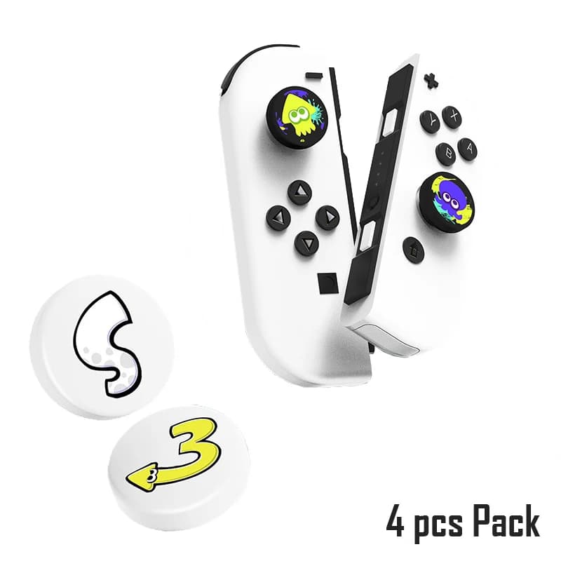 NUOVO per Splatoon 3 Silicone Thumb Stick Grip Caps Custodia protettiva per joystick analogico per controller Joy-Con Switch per Nintendo Switch