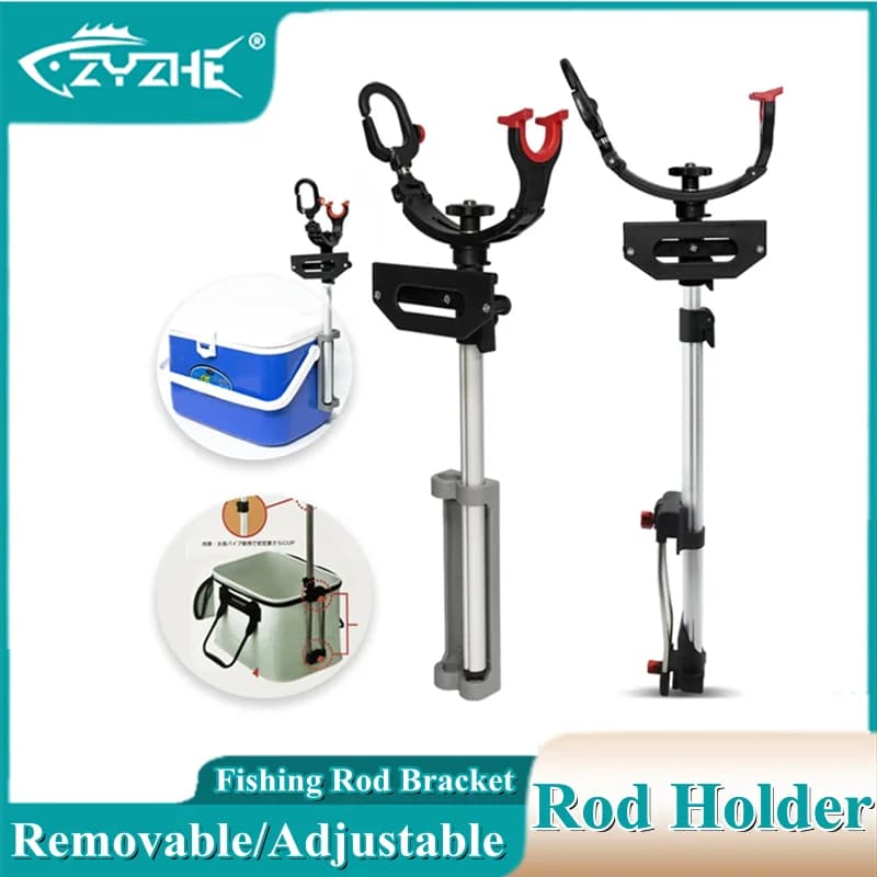 Support for ZYZHE Fishing Rod, Retractable and Removable, Adjustable Angle, Aluminum Alloy, Fishing Box Accessories