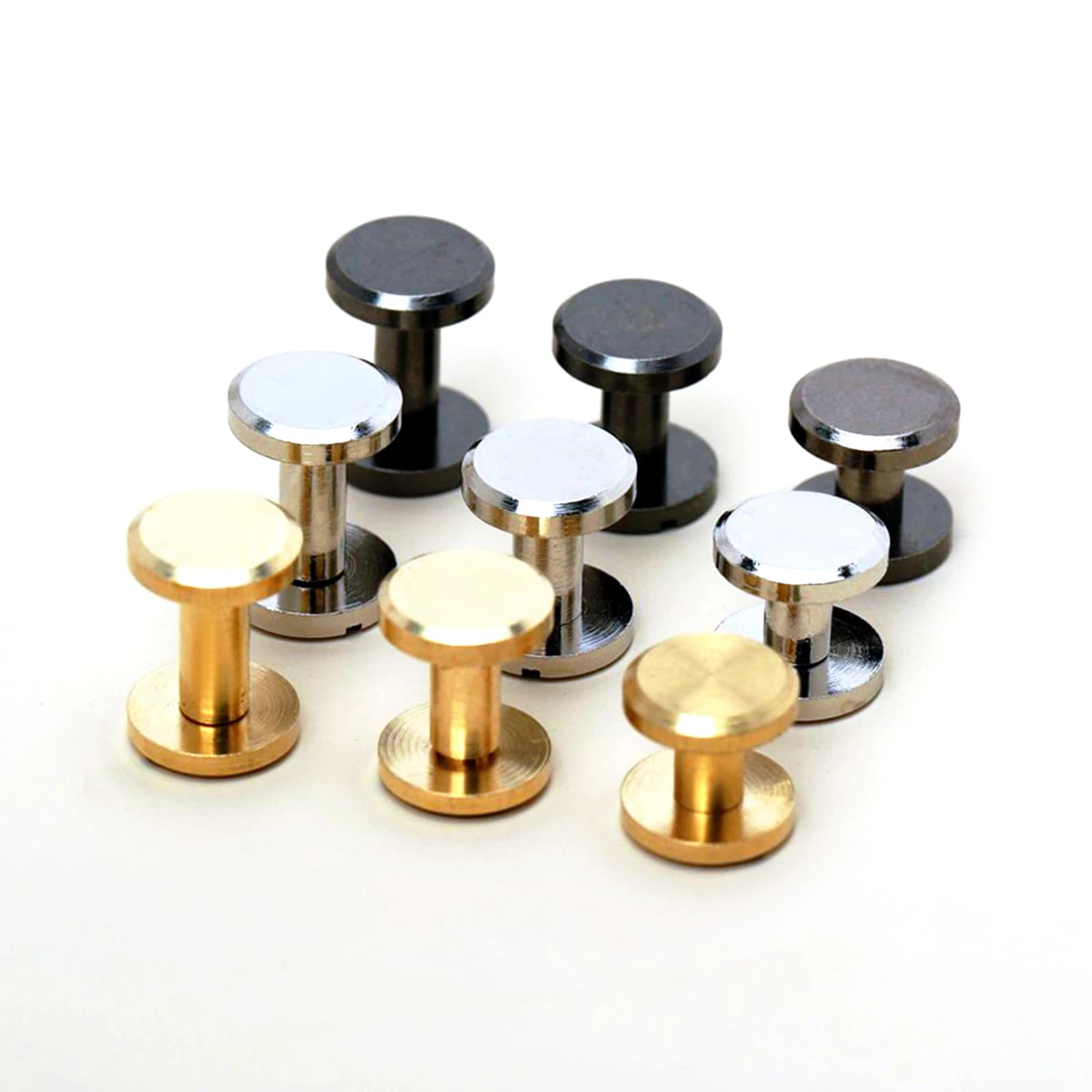 10pcs Brass Binding Chicago Screws Decor Nails Copper/Silver/Black 6/8/10mm Rod for Photo Album Notebook Belt Leather Craft