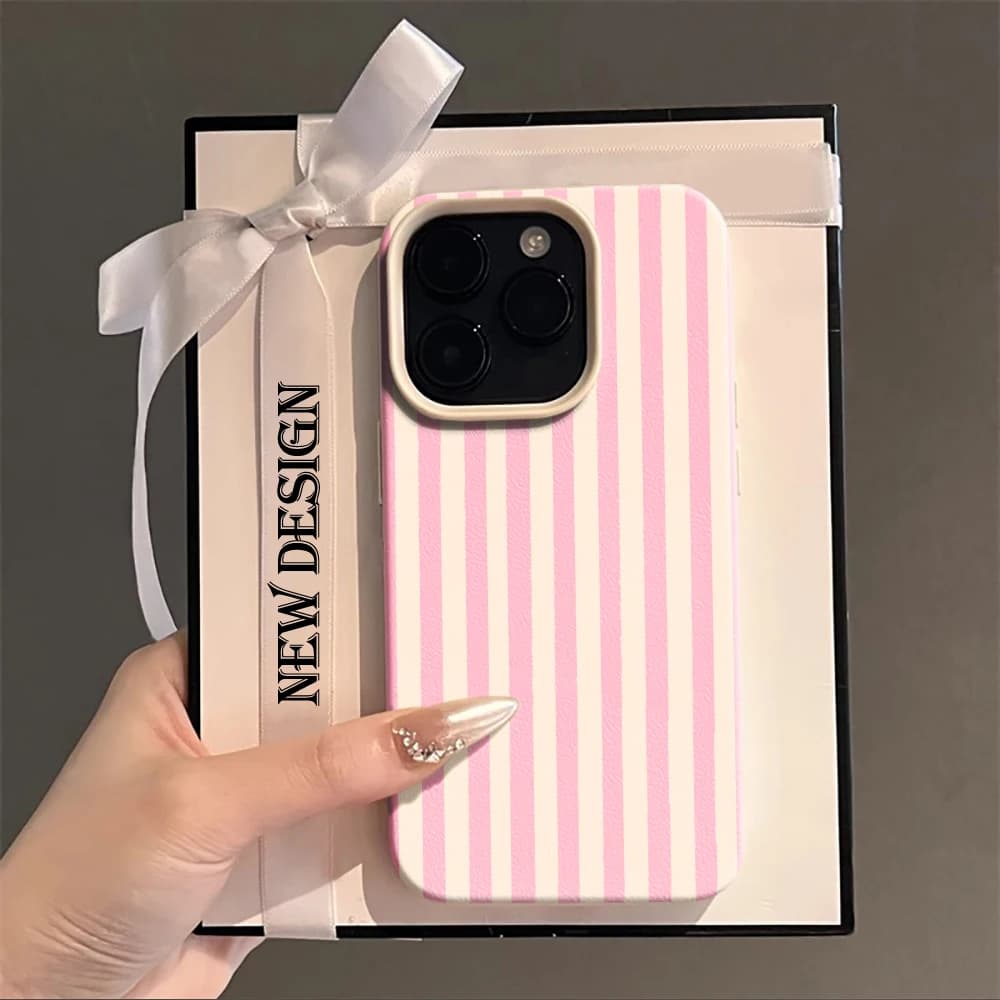 Colorful Striped Minimalist Couple Phone Case For iPhone 17 16 11 13 12 14 15 Pro Max 16 Plus 16E Shockproof Luxury Soft Cover