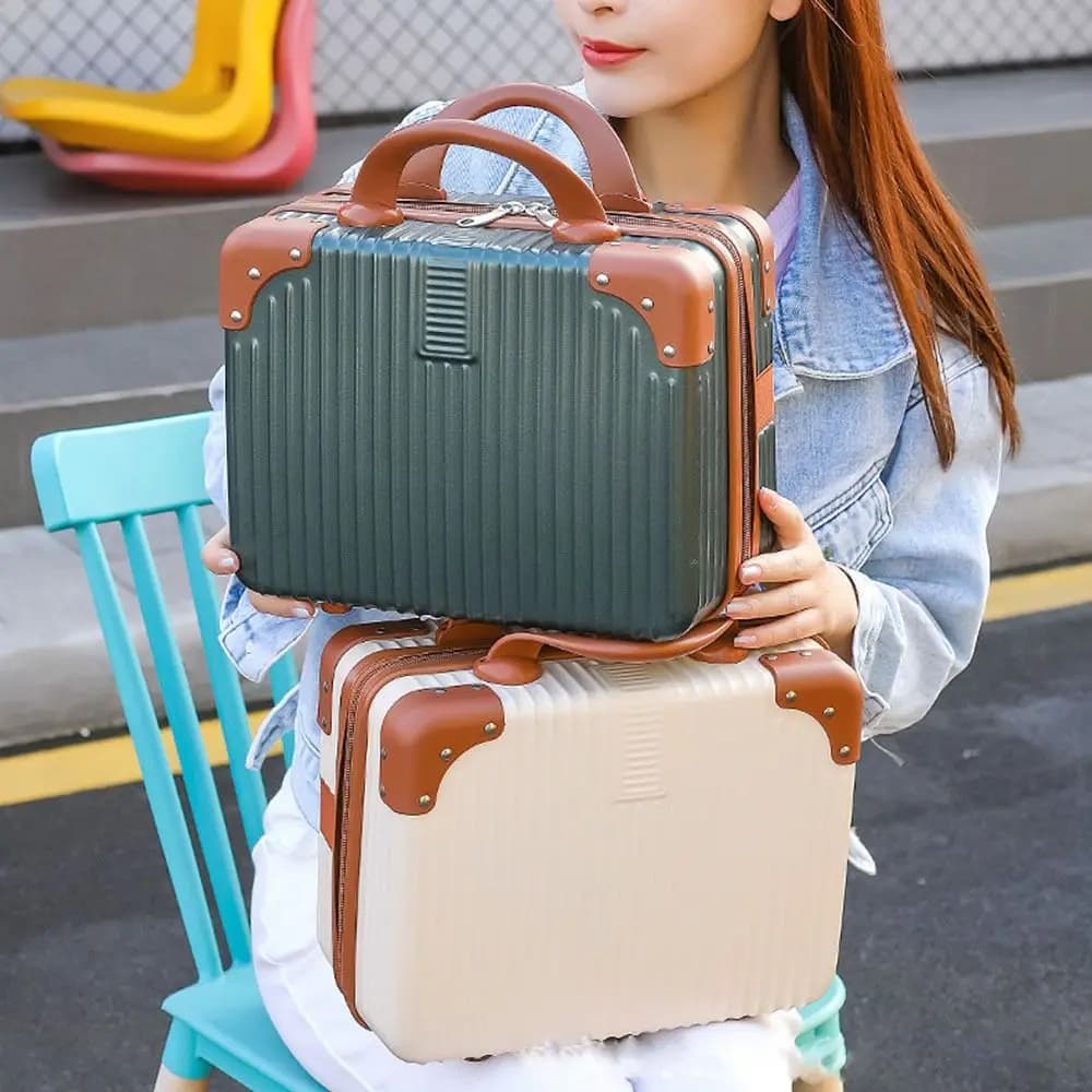 Mini 14 inch travel bag Cosmetic box Hand luggage storage Make-up case Small password box Boarding case