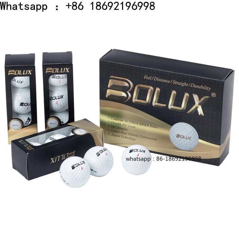 Nuova palla da golf BOLUX a tre strati, palla da allenamento fuori campo, acquisto in gruppo, stampa logo gratuita