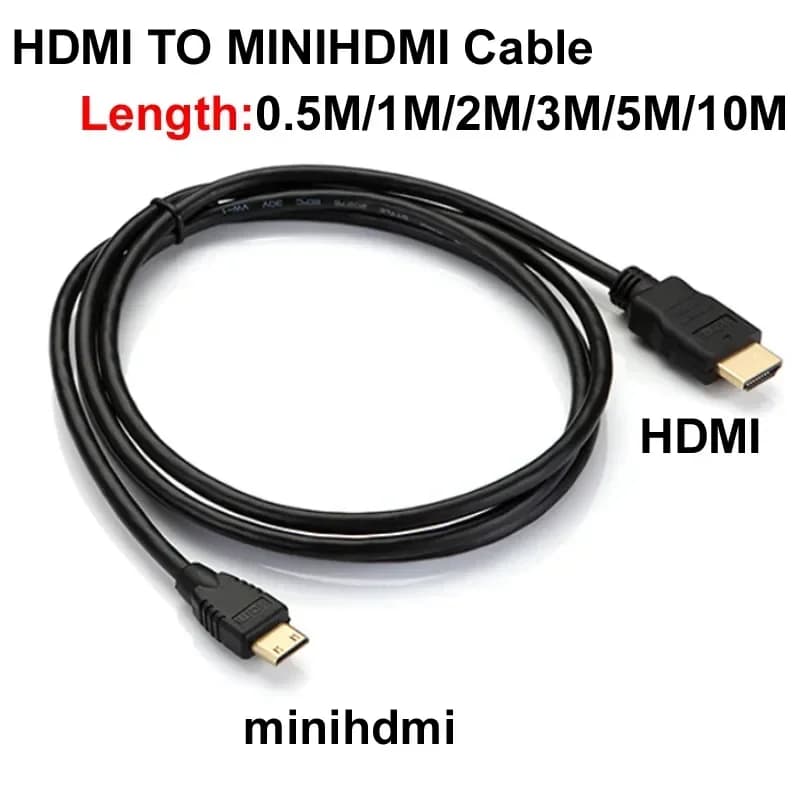 Mini HDMI cable compatible with HDMI 1080p 3D Gold Plated Plug for Tablet Monitor Camera Graphic Card DV Projection HDTV display