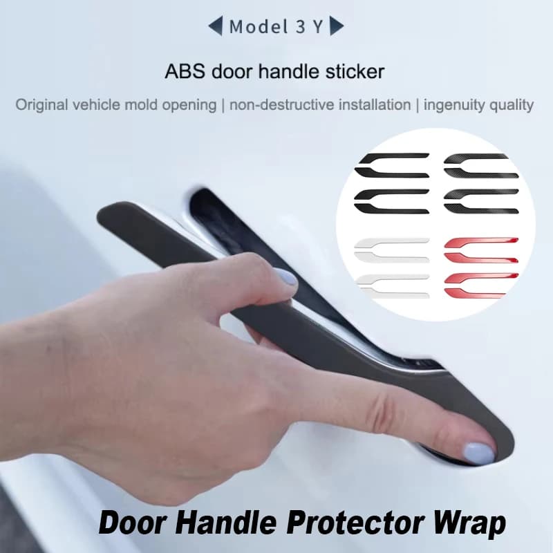 Involucro protettivo per maniglia della porta per Tesla Tesla Model 3/Y/3+ ModelY Accessori di lancio Materiale Copertura per maniglia della porta colorata in fibra di carbonio