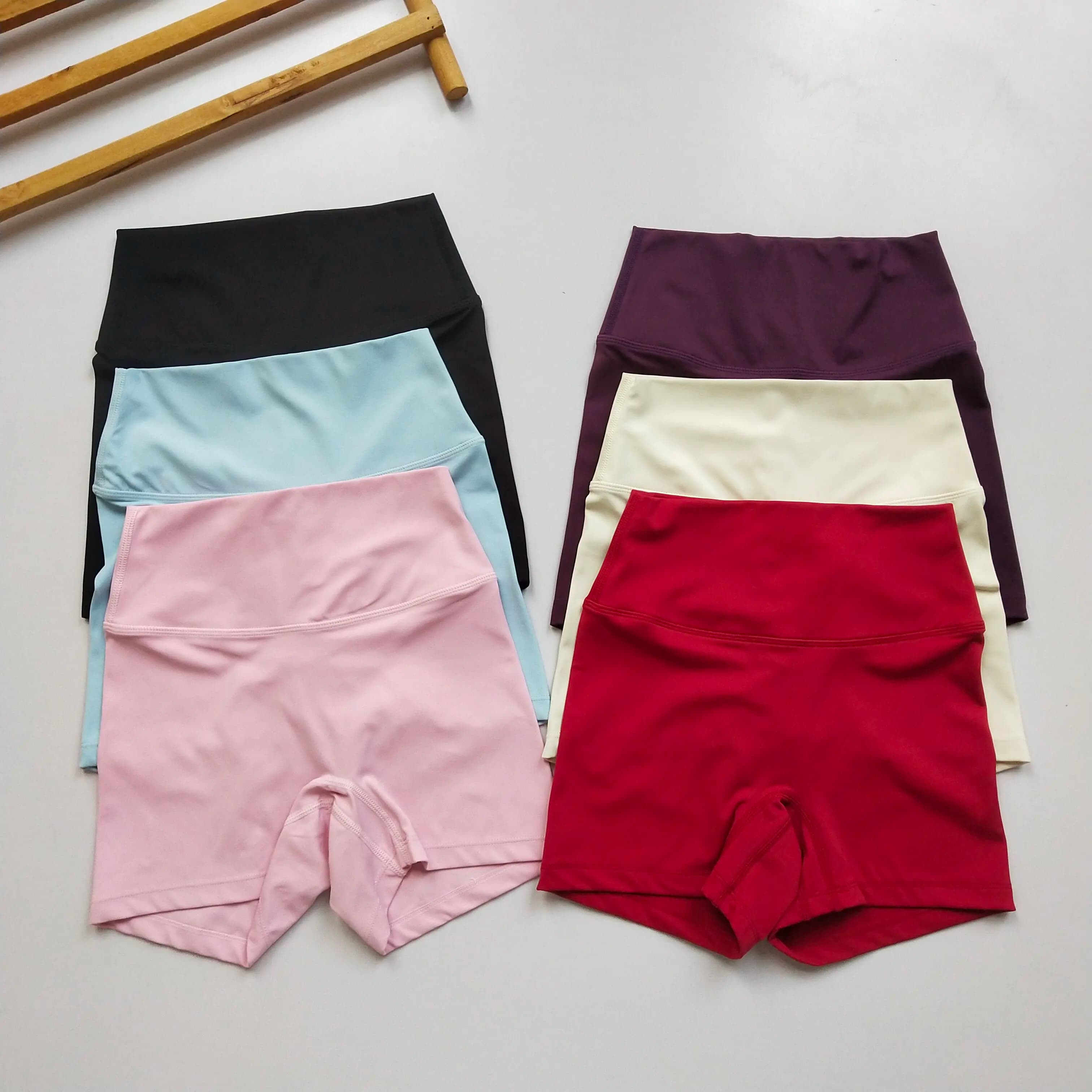 Pantaloncini Yoga Donna a Vita Alta Nude ad Asciugatura Rapida per Fitness e Corsa Estiva, Comodi per l'Outdoor