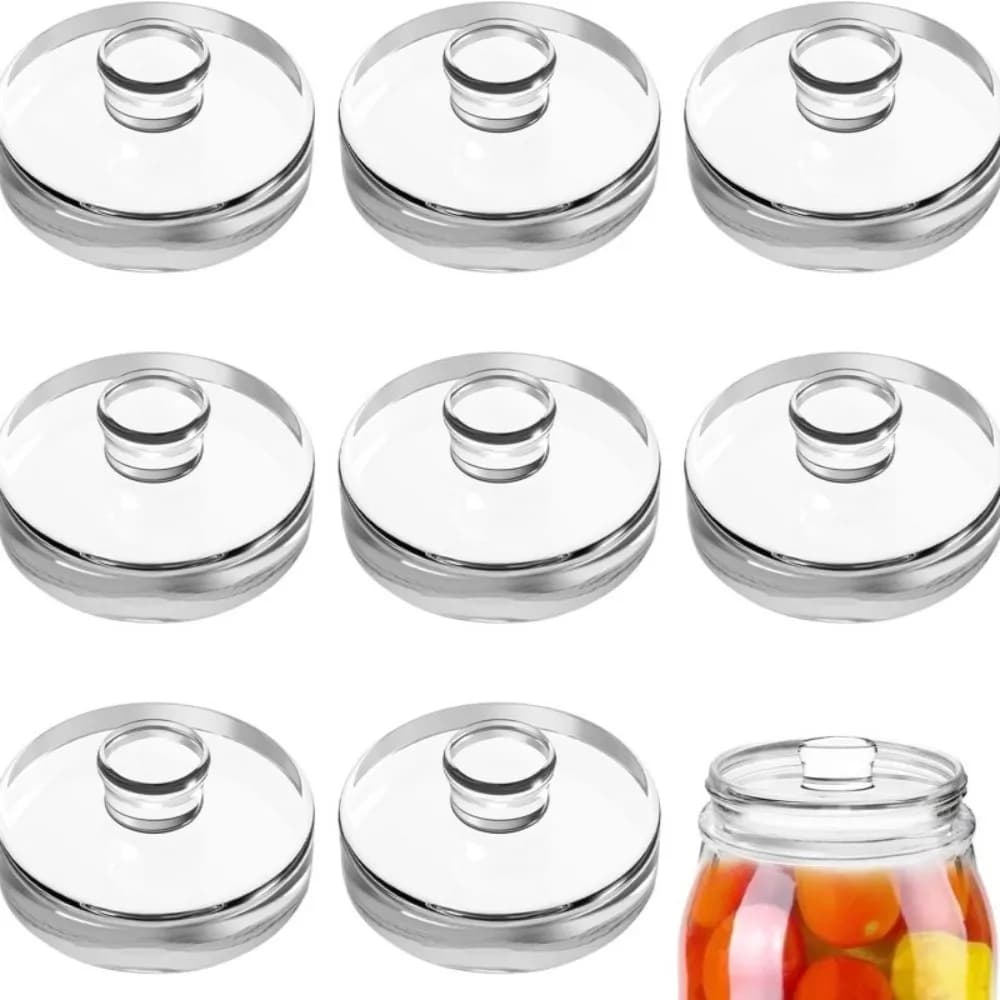 Fermented glass weights with handle Sealed weights for heavy fermentation Kitchen Gadget Transparent cover for wide mouth glass jar