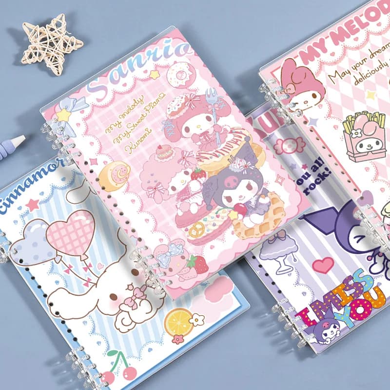 Sanrio Cinnamoroll Melody Cartoon Notebook Notebook a fogli mobili Notebook a spirale Studente Regalo di festival di alta bellezza