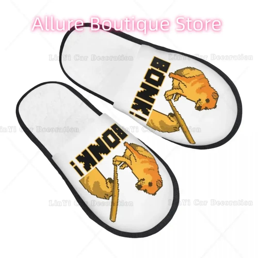 Custom Cheems Bonk Meme Pixel Art House Slippers Women Soft Memory Foam Shoes Shiba Inu Dog Cozy Warm Anti-skid Sole Slipper