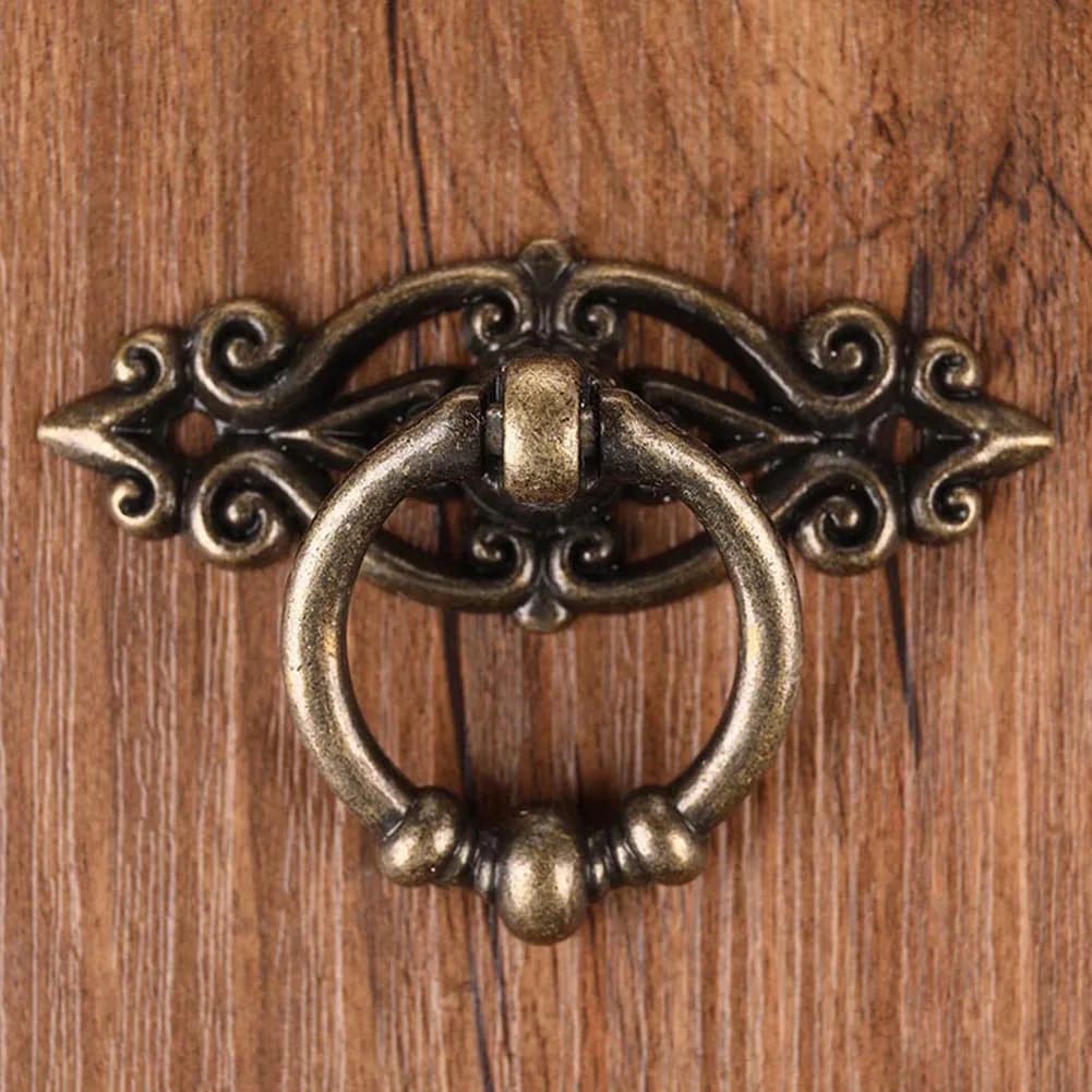 Maniglia per porta retrò per armadio Maniglia in lega antica Anello per cassetto Maniglia per custodia in legno Anello per appendere per mobili per la casa Decorazione fai da te
