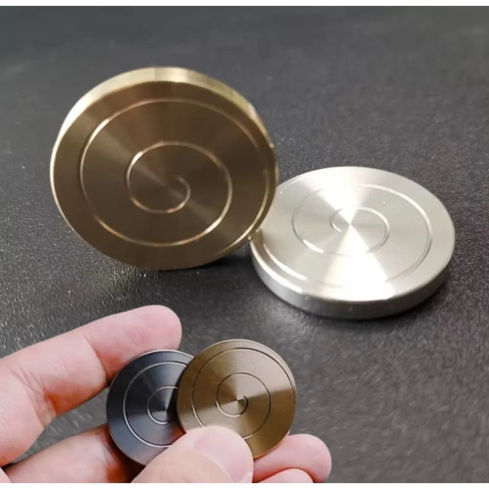 Metal Coin Fidget Spinner Desktop Stress Relief Toy Pocket EDC Smooth Spinning Decompression Gyro Gadget 2 Colors Optional