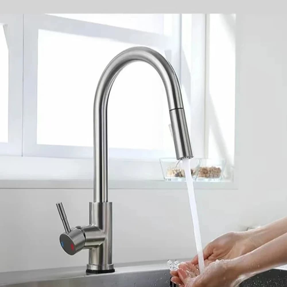 Kitchen Faucet Pull Out Brushed Nickle Stainless Steel Black Kitchen Mixed Tap Kitchen Sink Tap