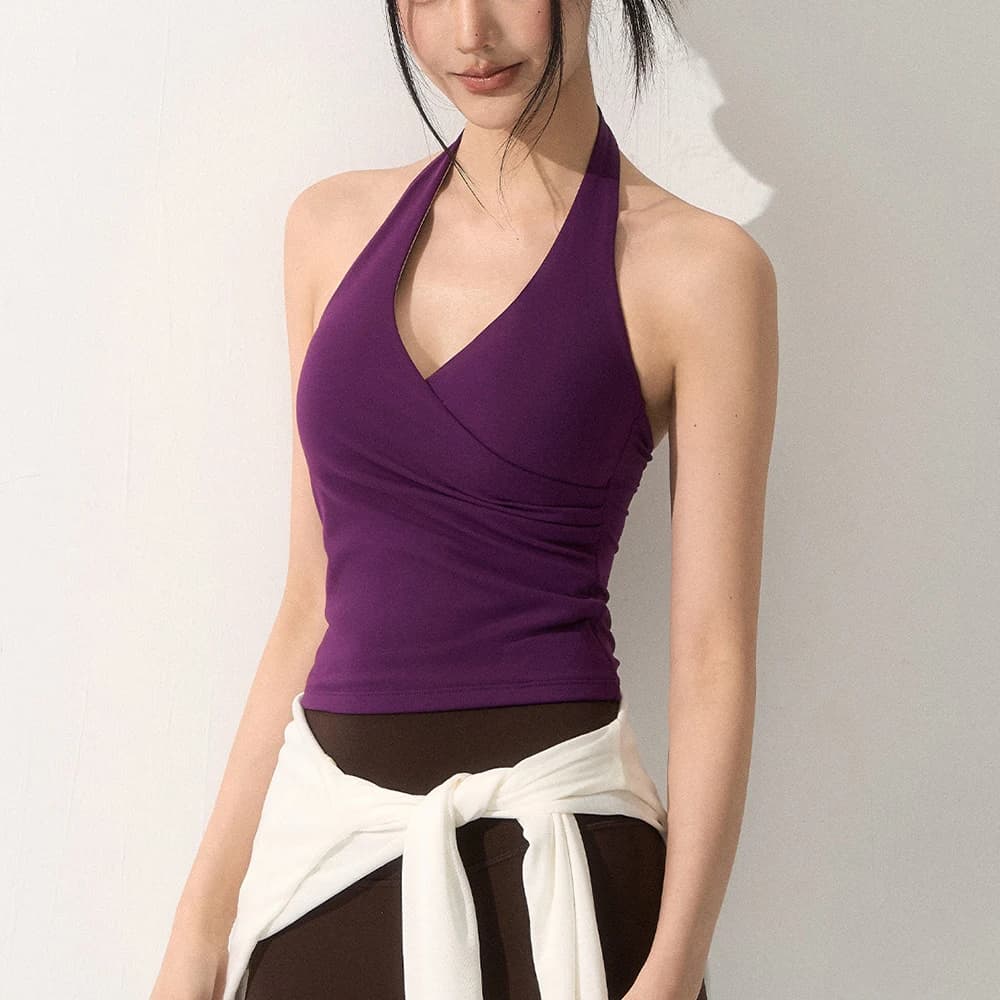 2026 women sports bra with American neckline, breathable, for yoga, fitness, pilates, top with outdoor back, training tank