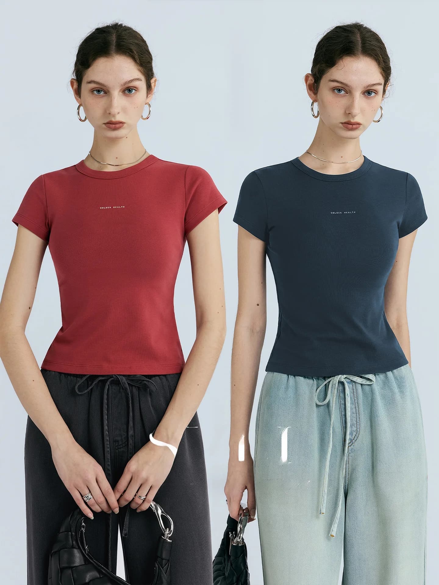 SVLI Women's Slim Fit round Neck Short Sleeve T-Shirt Cotton Comfortable Elastic Letter Pattern Casual Style Spring Fashion