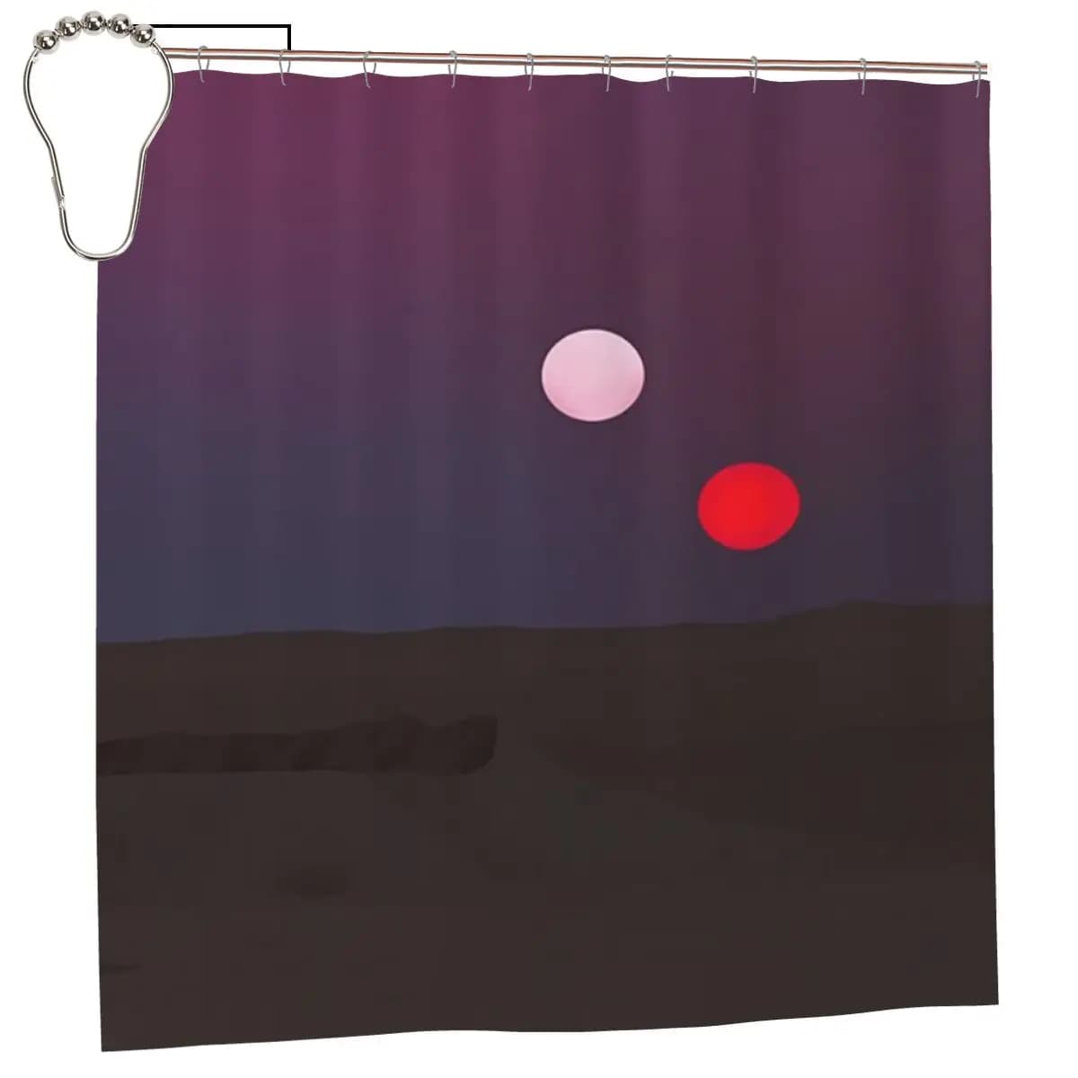 Tenda da doccia Sunset On Tatooine, tende da bagno impermeabili in poliestere con ganci