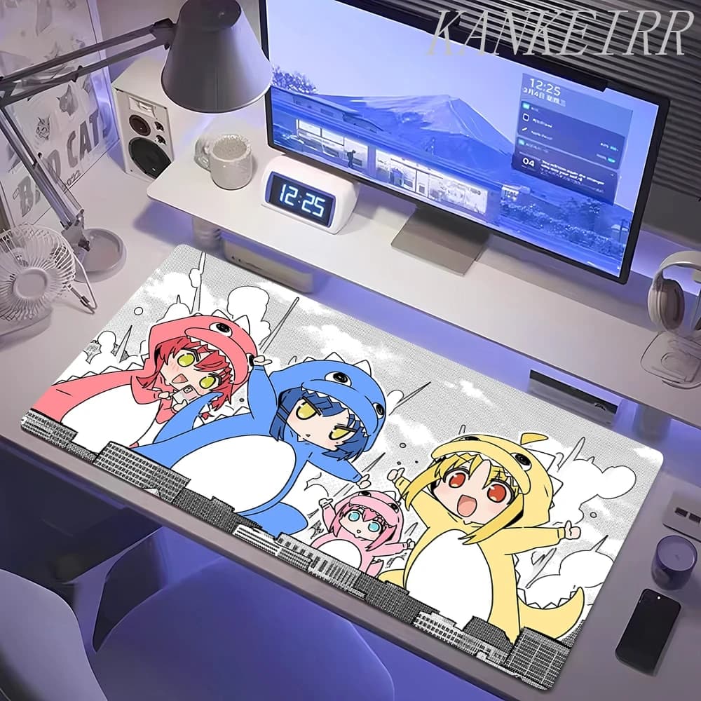Bocchi The Rock Anime Tappetino per mouse da gioco di grandi dimensioni Tappetino per mouse in gomma per computer Tappetino per mouse con stampa HD Gamer Accessori per bordi di bloccaggio XXL