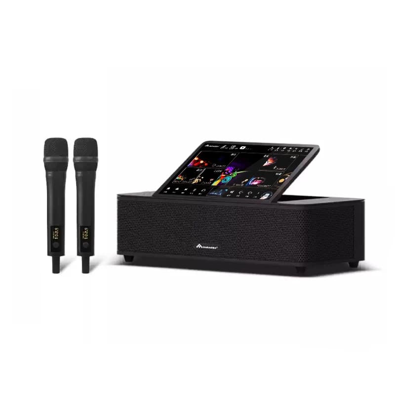 Inandon KV-MS6 King Sound Sistema Home Theatre e Karaoke All-In-One, Set Completo con Illuminazione LED RGB, Alimentazione a Batteria, Supporto Scheda di Memoria