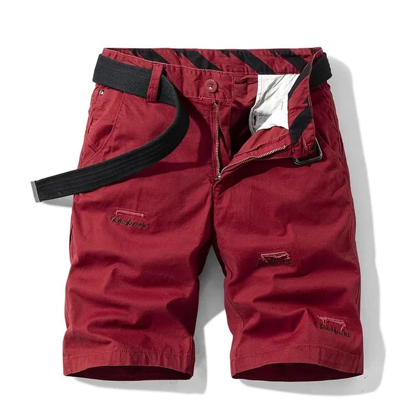 No Belts Men Cotton Casual Shorts New Summer Man Loose Jogger Cargo Shorts Pants Quality Male Straight Knee Length Pants 38