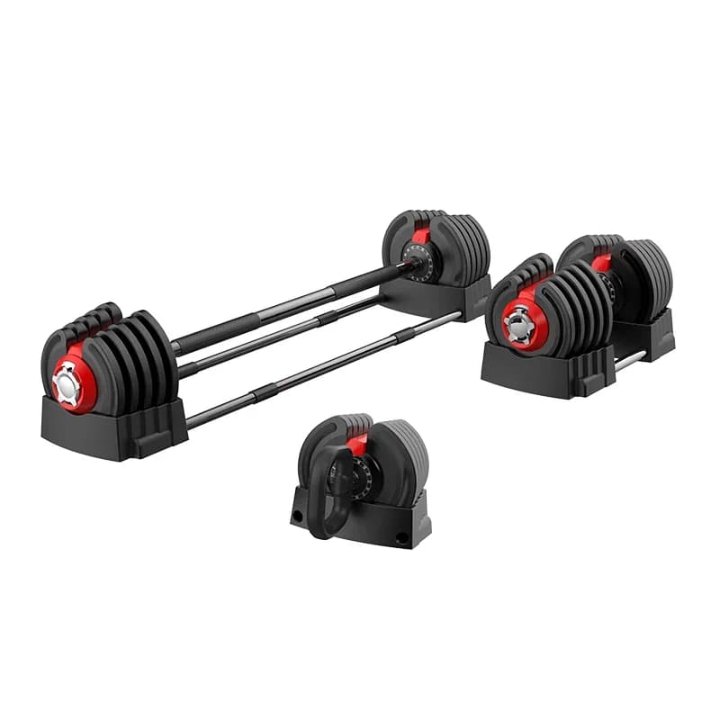 Set di 3 manubri con pesi liberi convertibili in bilanciere e kettlebell, un paio di pesi leggeri per palestra domestica, donne e uomini, 10 kg