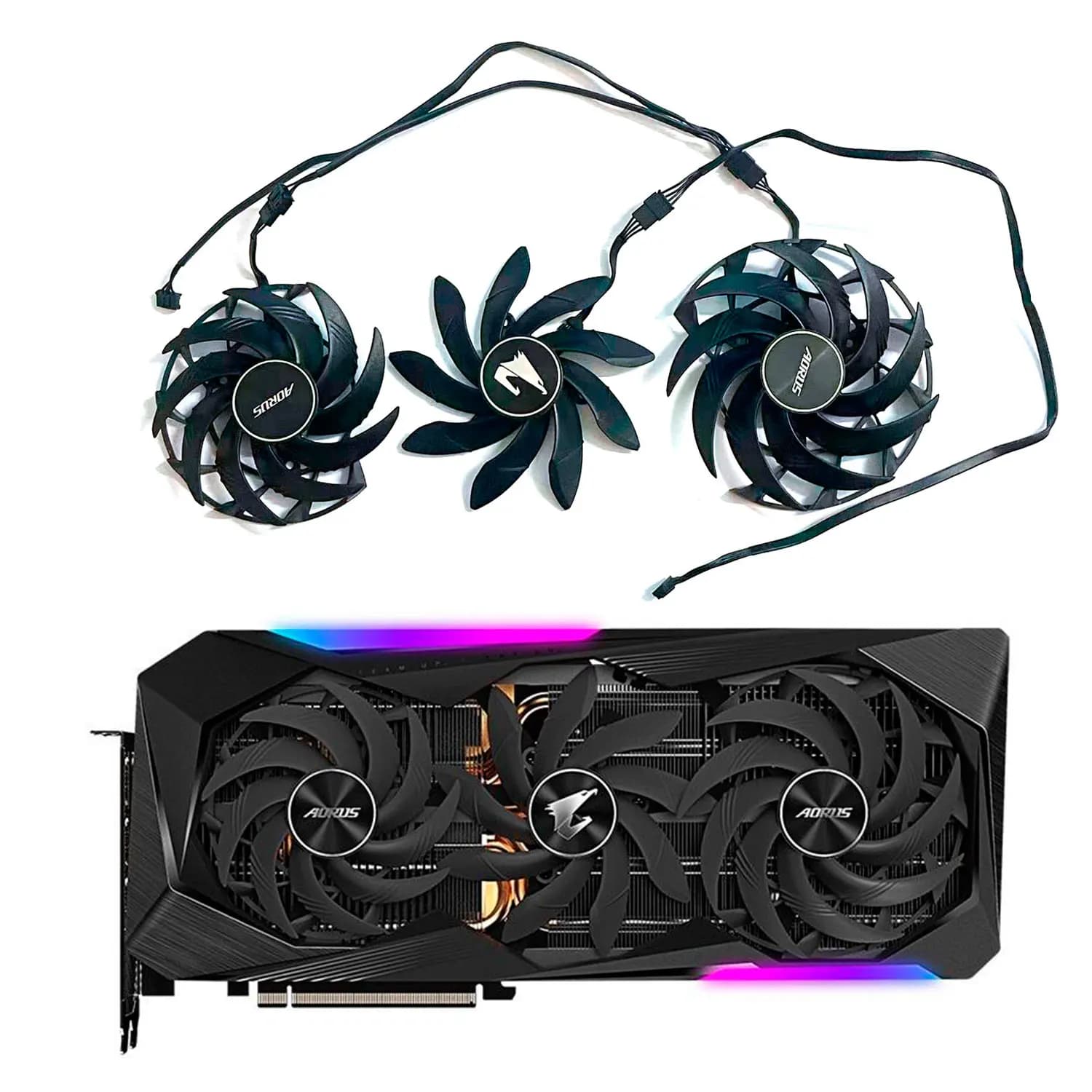 Graphic Card Fan PLD10015B 12H 0.55A 4Pin for Gigabyte Aorus GeForce RTX 3070 3080 3090 Xtreme RX 6800 6900 XT MASTER 16G