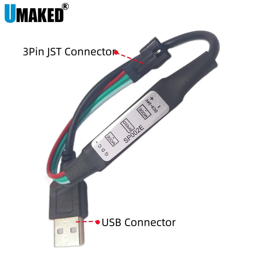 1 pz Controller LED USB Mini WS2812B WS2811 a 3 tasti per Striscia LED Pixel SP002E, Power Bank per Striscia LED TV DC5V-24V Symphony