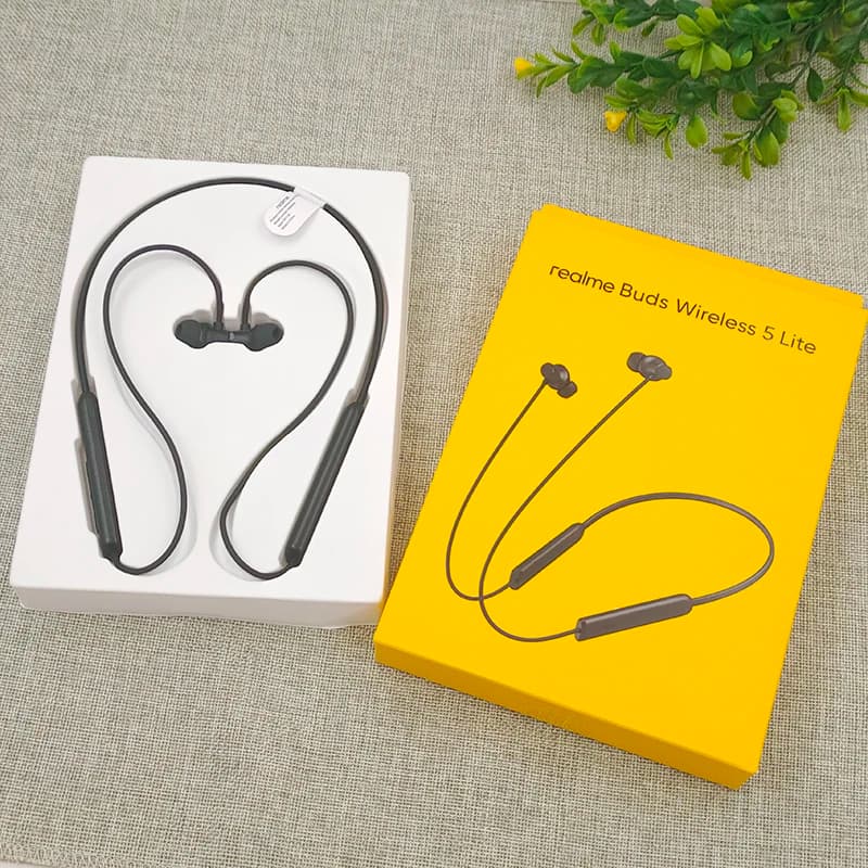 Original Realme Buds Wireless 5 Lite headphones with Neckband, Bluetooth, Magnetic Control, Microphone, Noise Cancellation