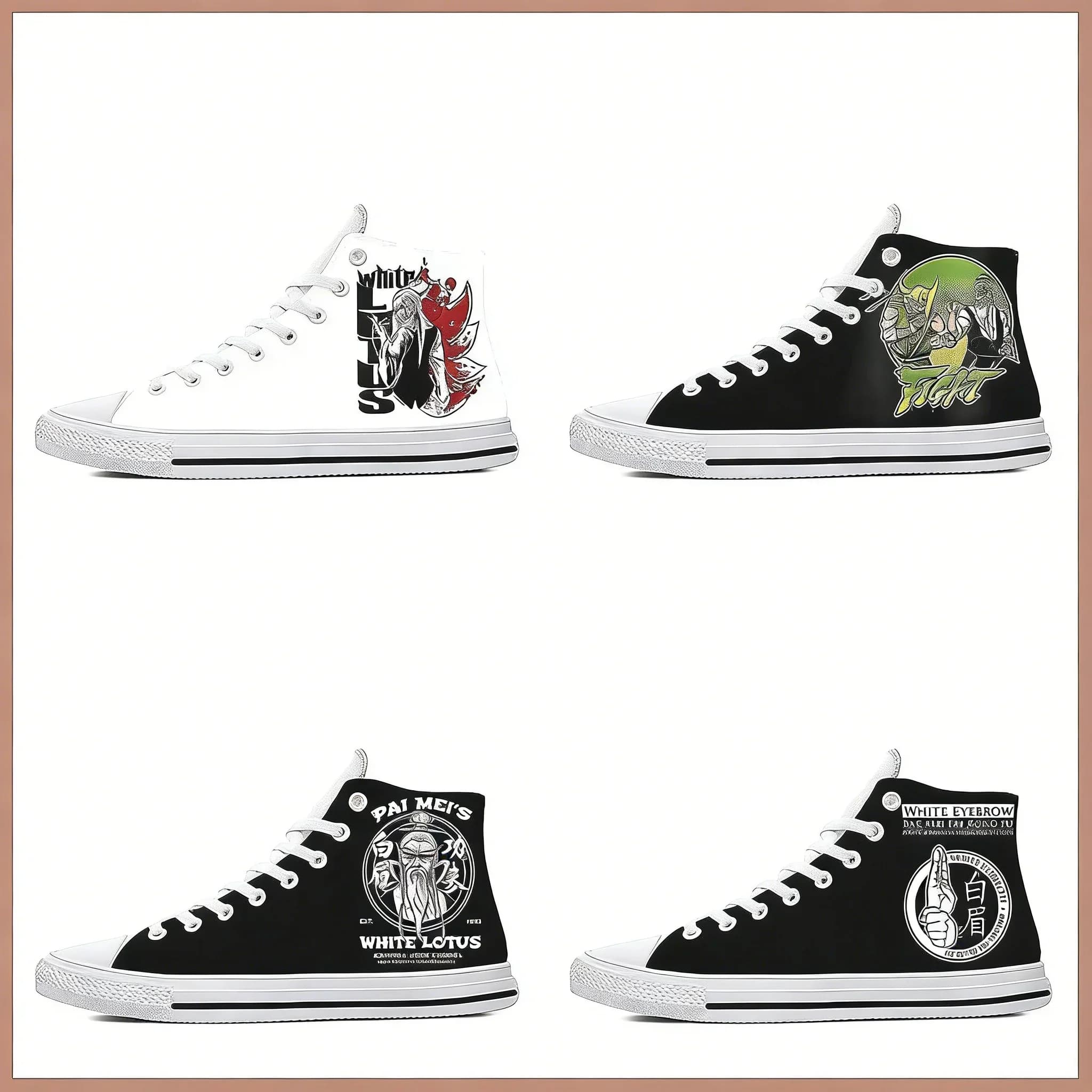 Scarpe Casual Hot Kill Bill Pai Mei White Lotus Kung Fu Academy, Sneakers Leggere e Traspiranti a Collo Alto per Uomo e Donna