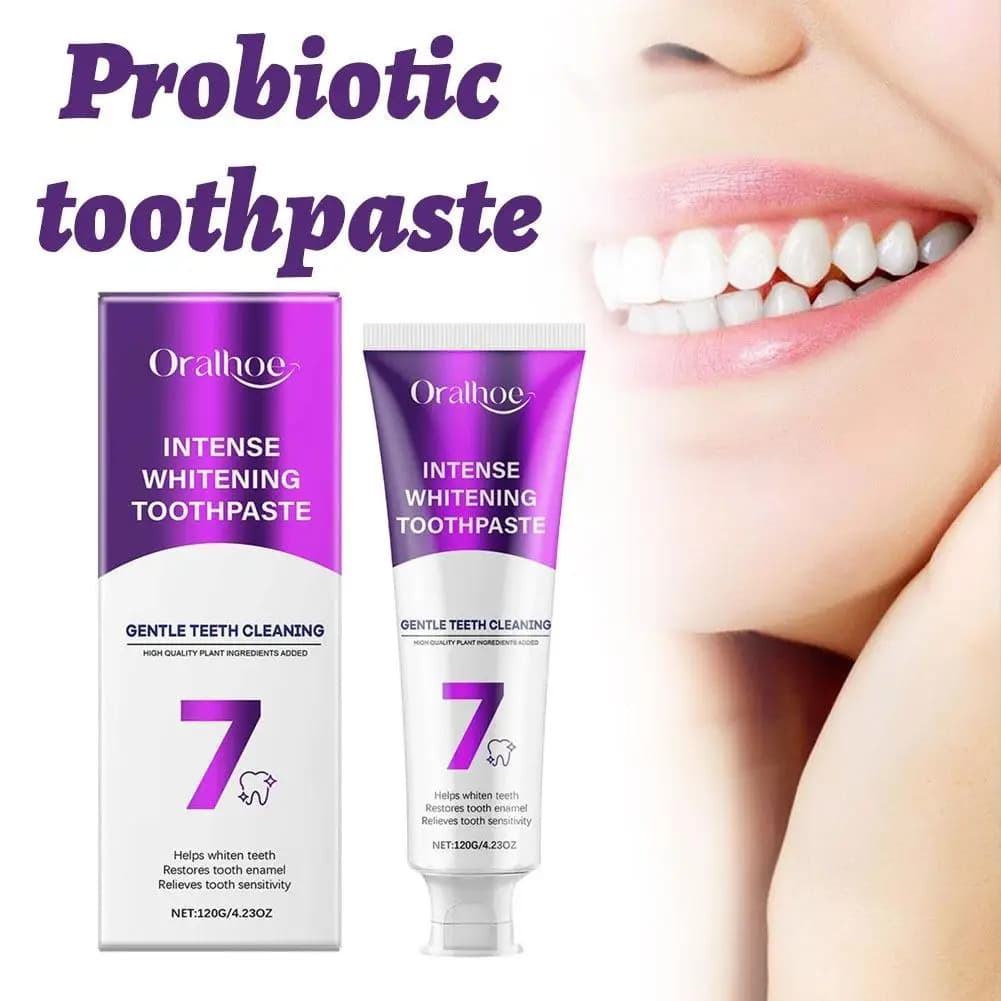 Dentifricio Probiotico Oralhoe 120g, Sbiancante, Protezione Smalto, Anti-Carie, Rimozione Placca, Alito Fresco a Lunga Durata