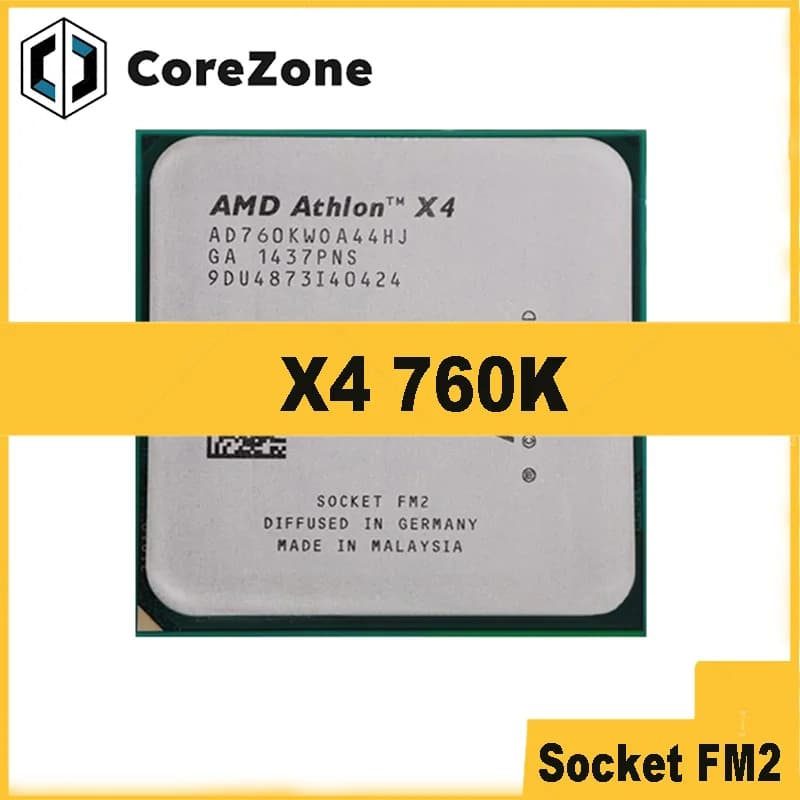 Athlon X4 760K 760 K Quad-Core Quad-Thread 3.8G Used 100W AD760KWOA44HL Socket FM2