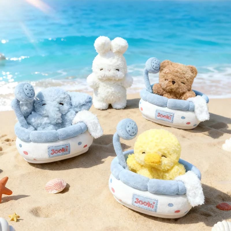 Kawaii Bubble Bath Series Plush Toys Cute Duck Bear Rabbit Animal Doll Funny Desktop Ornament Exquisite Decoration Gift For Kids